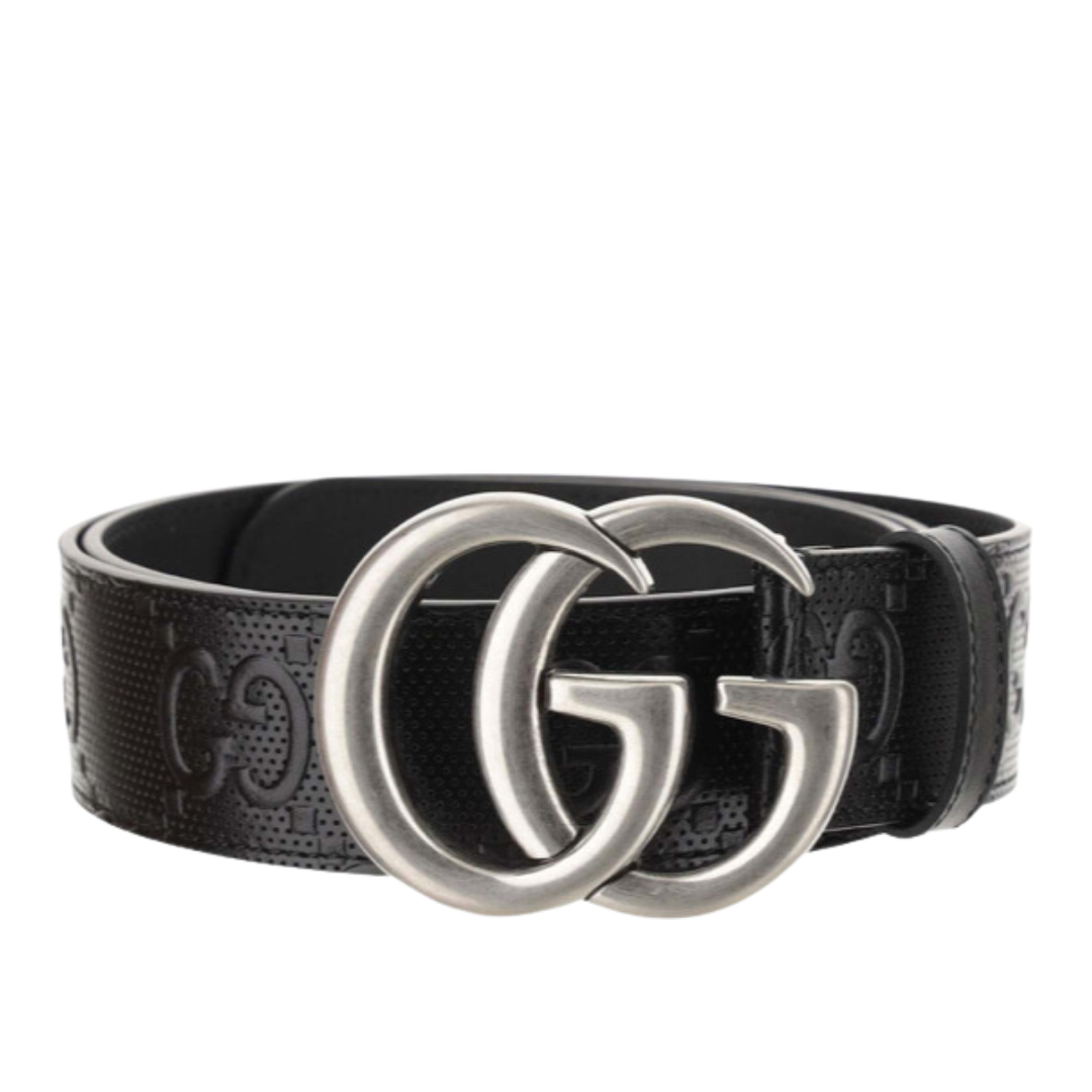 GG MARMONT EMBOSSED LEATHER BELT