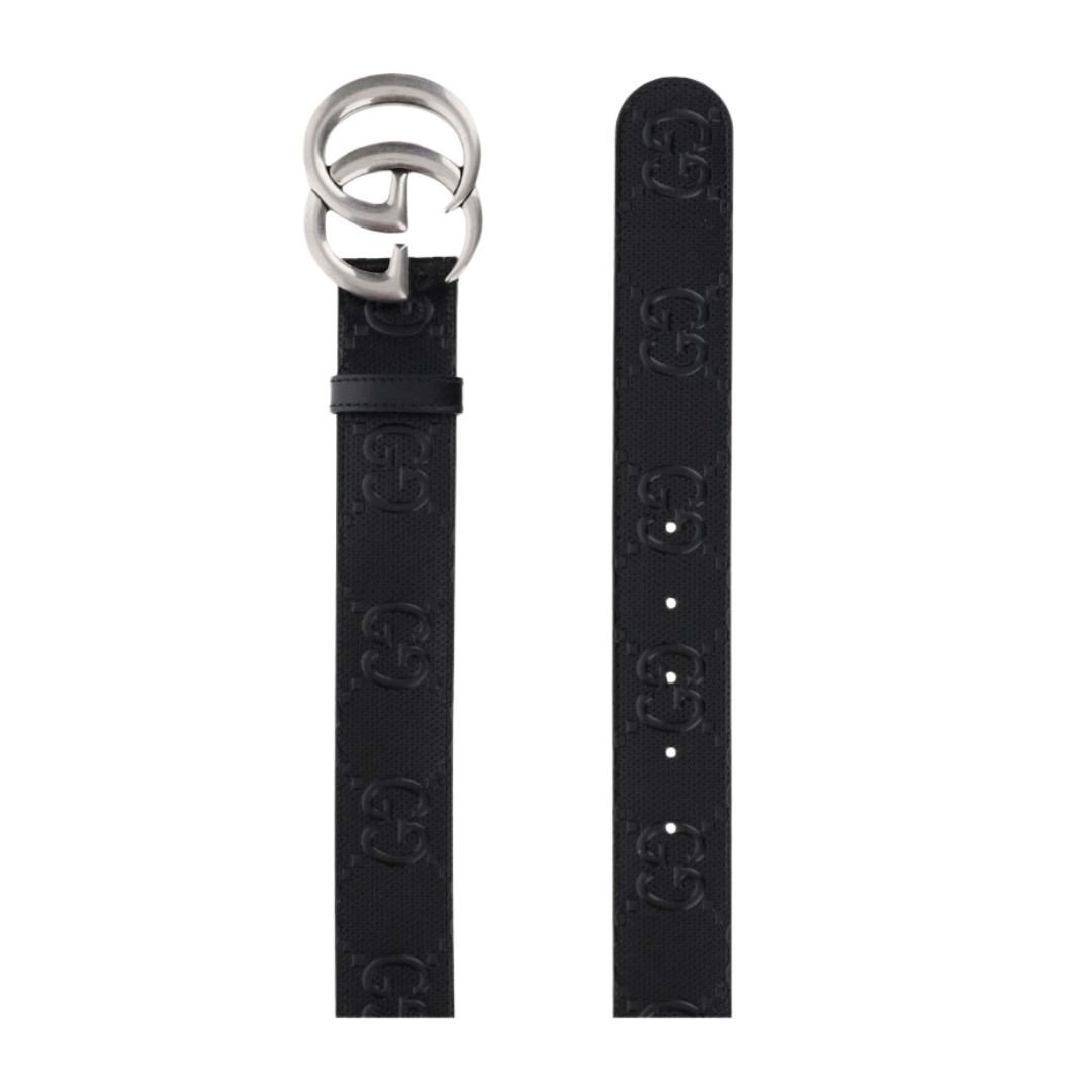 GG MARMONT EMBOSSED LEATHER BELT