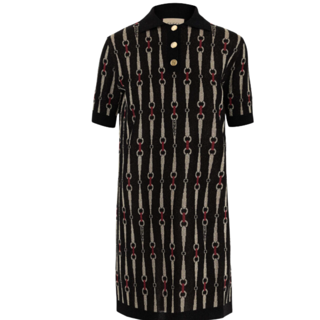 GUCCI HORSEBIT JACQUARD POLO DRESS