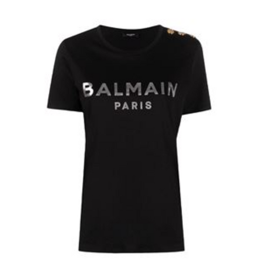 Balmain Eco-responsible cotton T-shirt with Balmain logo print