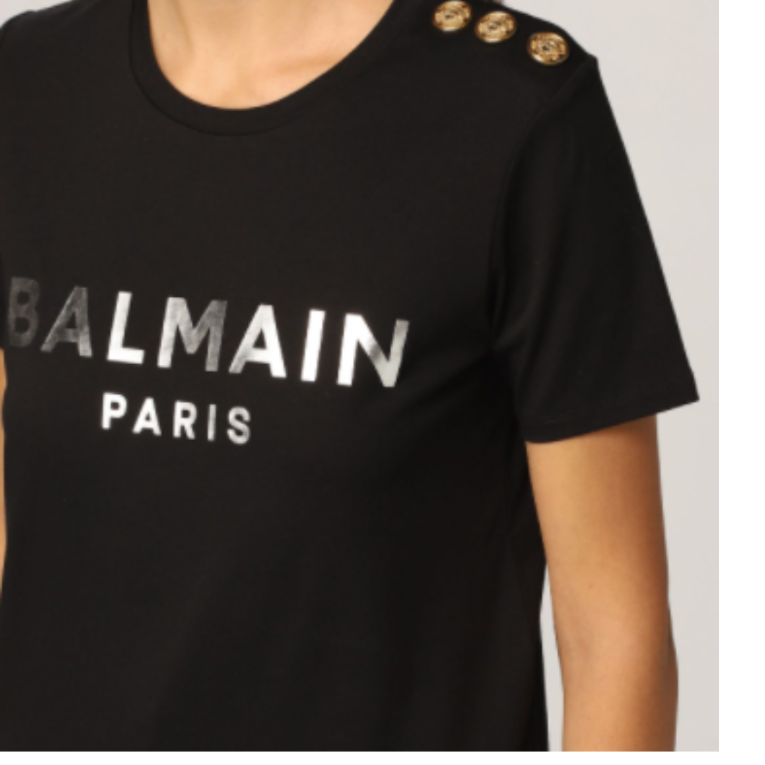 Balmain Eco-responsible cotton T-shirt with Balmain logo print