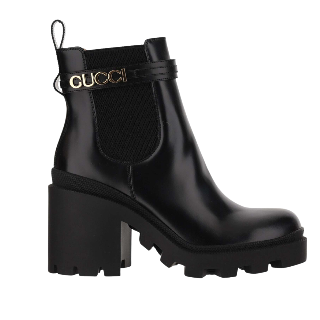 GUCCI WOMEN'S MID-HEEL BOOT WITH LOGO