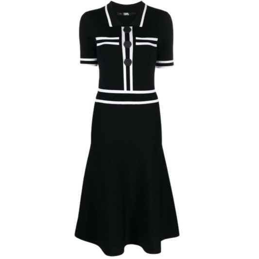 KARL LAGERFELD CONTRASTING TRIM DRESS