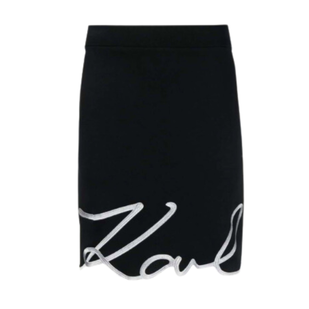 KARL LAGERFELD SIGNATURE BLACK SKIRT