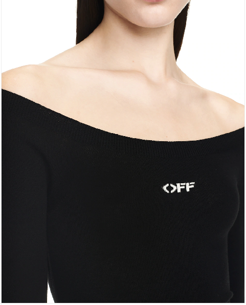 OFF WHITE OFF  STAMP SLICK SCOOP DRESS