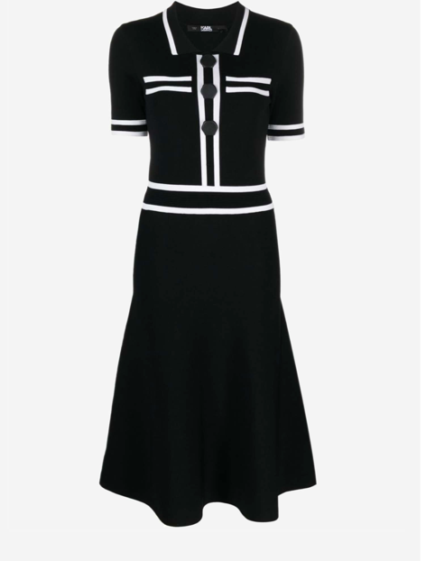 KARL LAGERFELD CONTRASTING TRIM DRESS